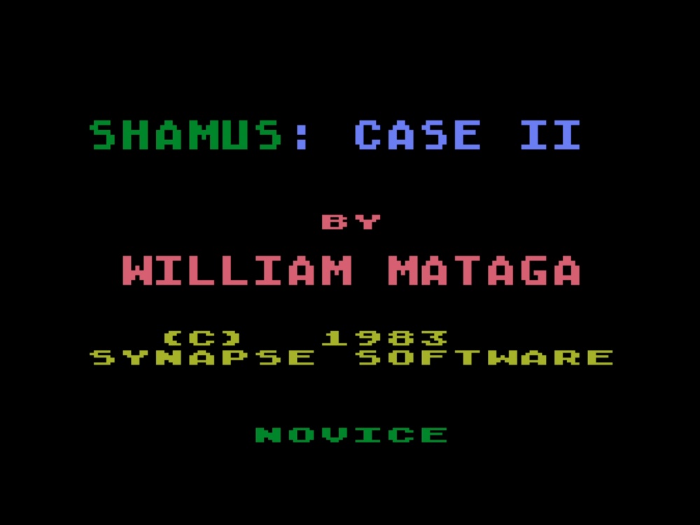 Title Screen of Shamus: Case II for Atari 8 Bit